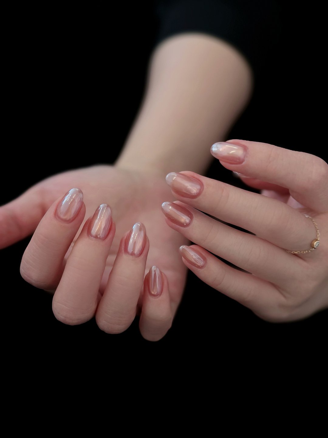 Soft peach French gel manicure at L2 Nail Salon Mountain View