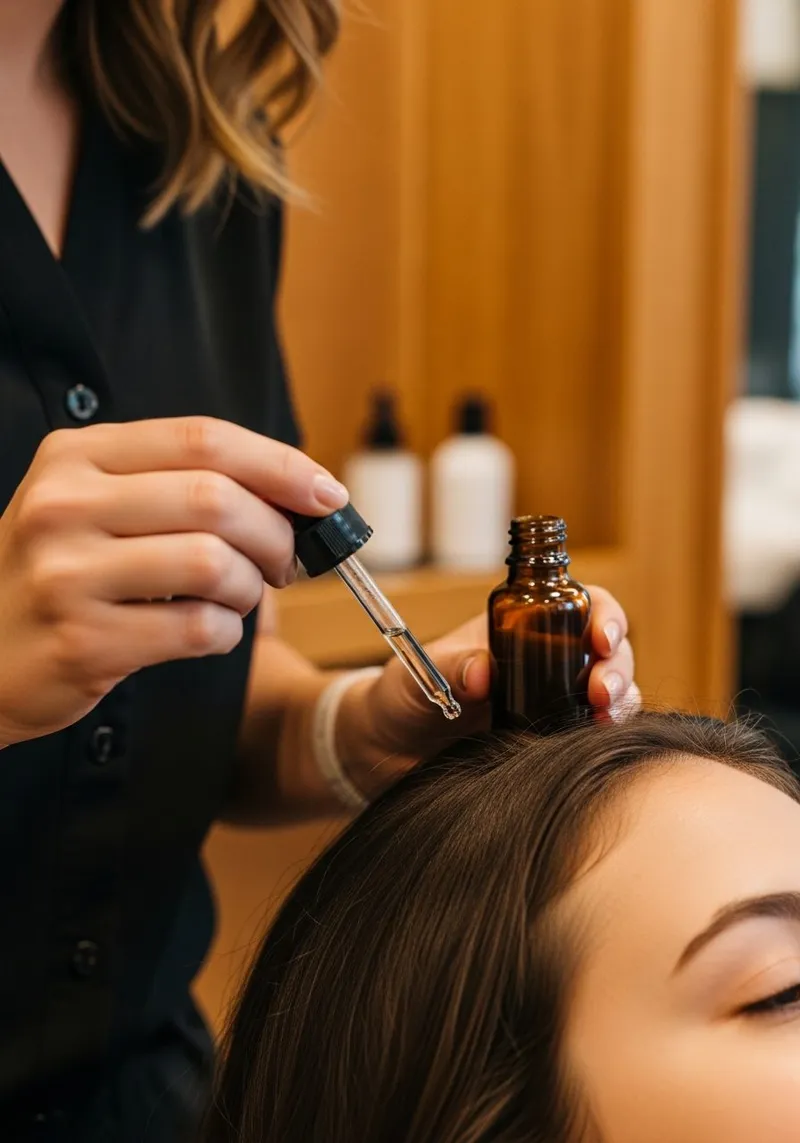 Anti-dandruff scalp serum applied during a 75-minute head spa ritual at Pure Hair Spa Mountain View