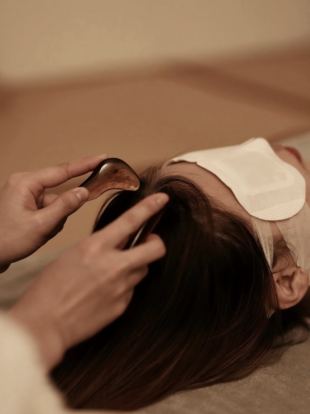 Candlelit scalp massage from above at Pure Hair Spa Mountain View