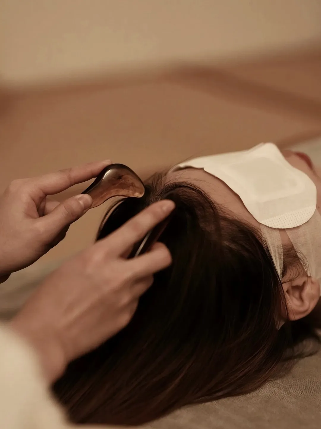 Candlelit scalp massage from above at Pure Hair Spa Mountain View