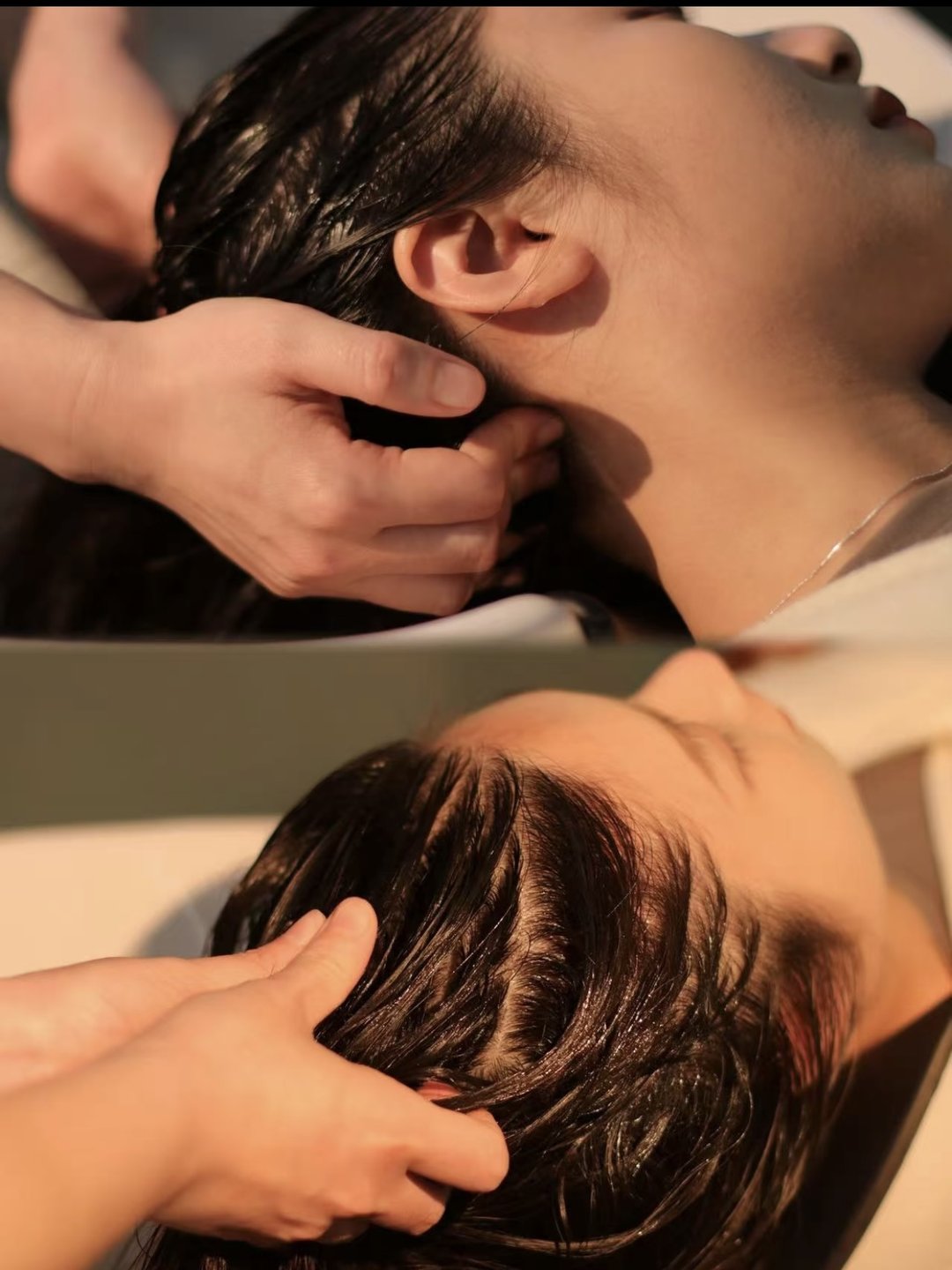Scalp detox treatment with active product on hair at Pure Hair Spa Mountain View