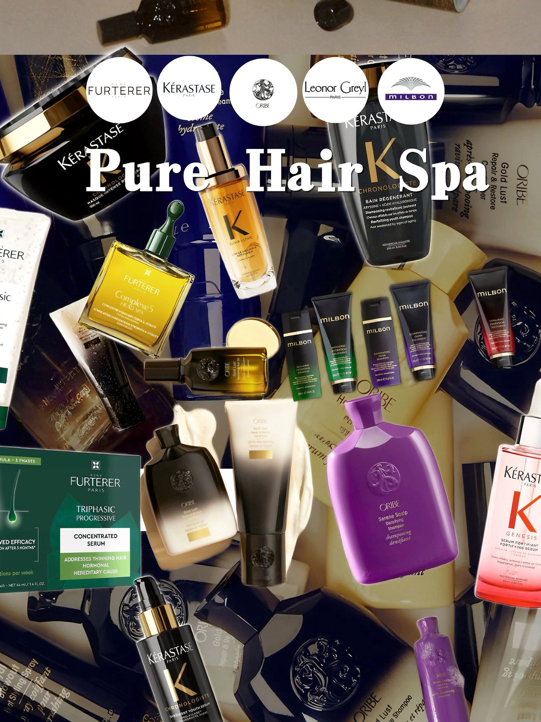 Kérastase, Milbon and Leonor Greyl premium scalp range at Pure Hair Spa Mountain View